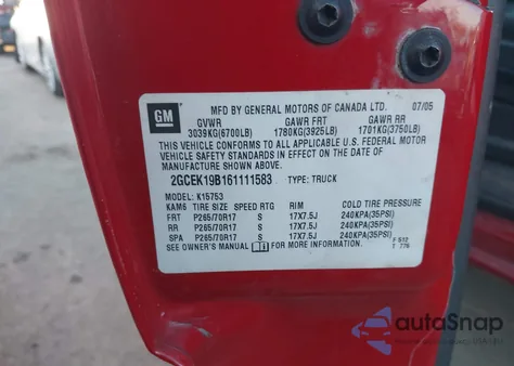 2006 Chevrolet Silverado 1500 Lt3 из США, поврежденный, VIN 2GCEK19B161111583